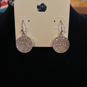 NWT Gold and jeweled wire hook earrings
